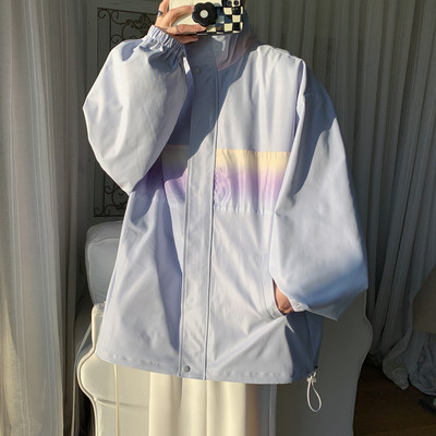 Ανοιξιάτικο ανδρικό μπουφάν με ψηλό γιακά και φερμουάρ