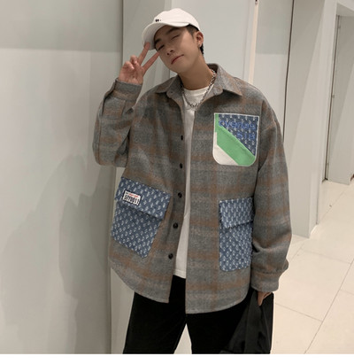 Καρό ανοιξιάτικο μπουφάν με κουμπιά και μεγάλες τσέπες