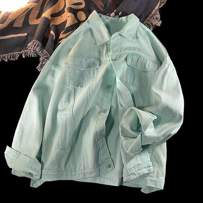 Tasuta mudel teksajakk meestele nööpide ja taskutega