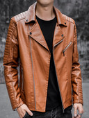 Uus mudel meeste nahktagi klassikalise krae ja lukuga