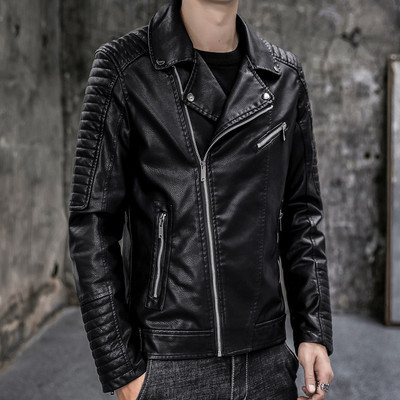 Uus mudel meeste nahktagi klassikalise krae ja lukuga