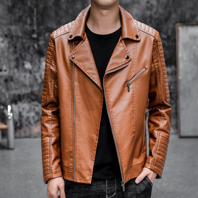 Uus mudel meeste nahktagi klassikalise krae ja lukuga