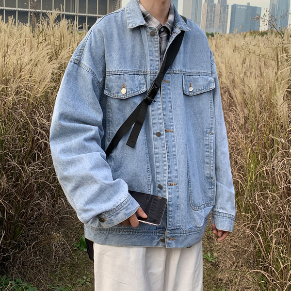 Nööpidega meeste teksajakk