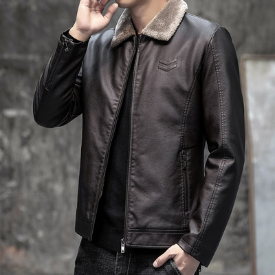 Kolmes värvitoonis sooja voodriga meeste nahktagi