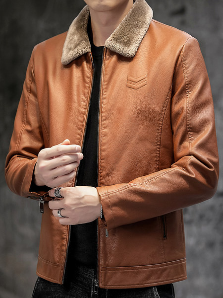 Kolmes värvitoonis sooja voodriga meeste nahktagi