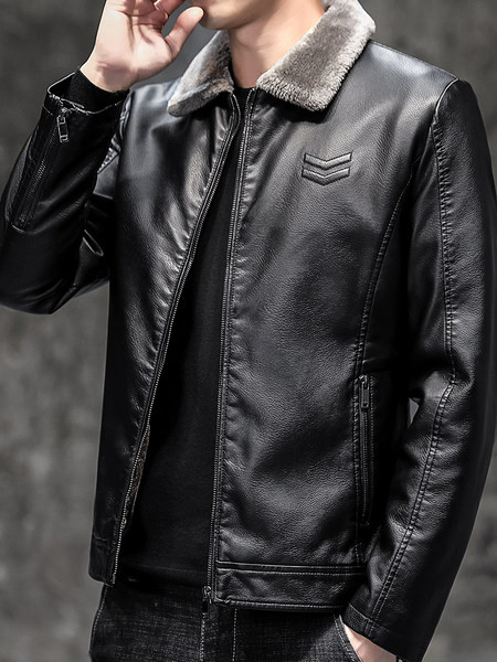 Kolmes värvitoonis sooja voodriga meeste nahktagi