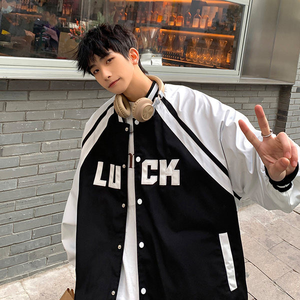 Laia mudeliga ümara kaelusega meeste pesapallijope