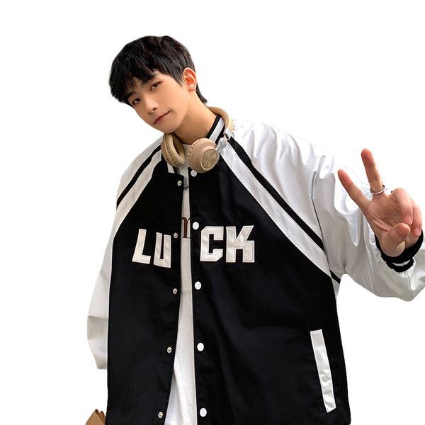 Laia mudeliga ümara kaelusega meeste pesapallijope