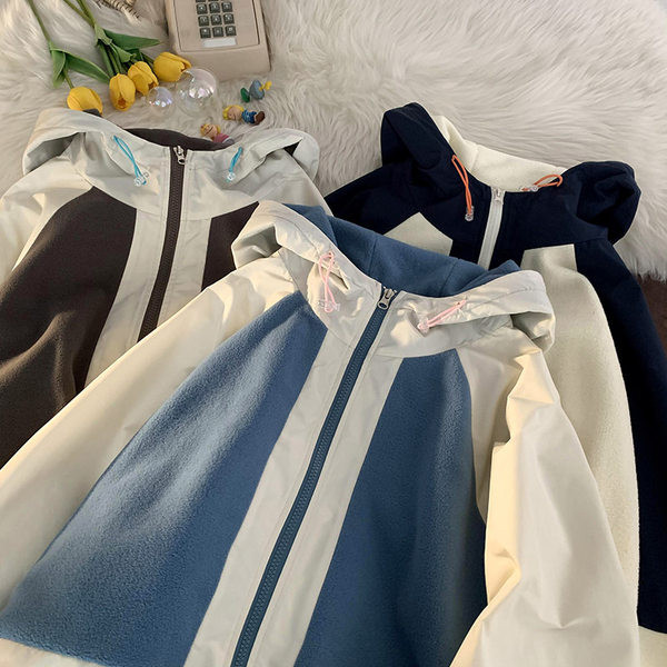 Kapuutsi ja lukuga meeste jope - kolme värvi