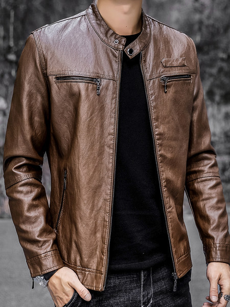 Meeste nahktagi lukuga ja madala kraega