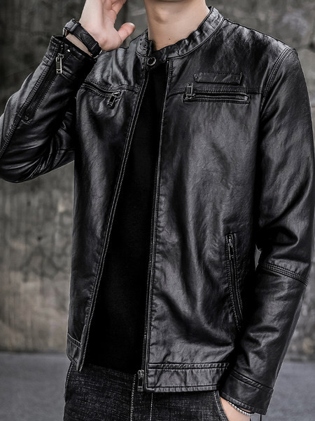 Meeste nahktagi lukuga ja madala kraega