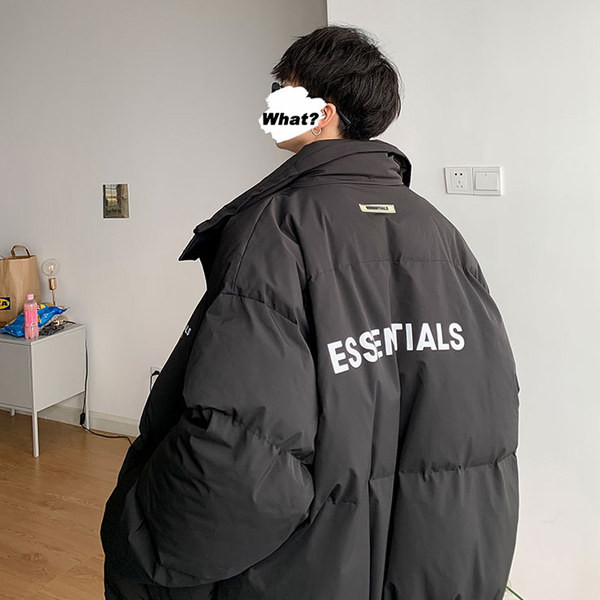 Széles modell férfi téli kabát felirattal