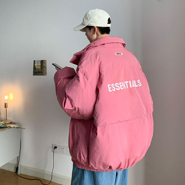 Széles modell férfi téli kabát felirattal