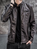 Meeste nahktagi madala krae ja lukuga