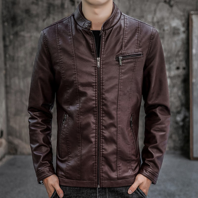 Meeste nahktagi madala krae ja lukuga