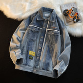 Modern férfi farmer dzseki kék színben