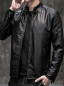 Stiilne paksu voodri ja lukuga meeste nahktagi