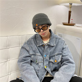 Meeste värviliste nööpidega teksajakk