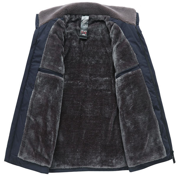 Férfi téli kabát meleg béléssel és cipzárral