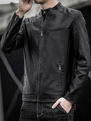 Moodne meeste kunstnahast jakk tasku ja lukuga