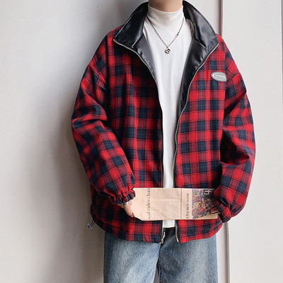 Kétoldalas férfi kabát klasszikus gallérral