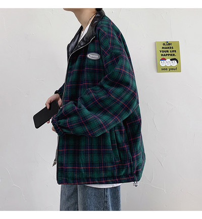 Kétoldalas férfi kabát klasszikus gallérral