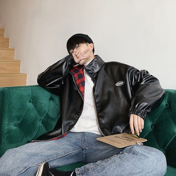 Kétoldalas férfi kabát klasszikus gallérral