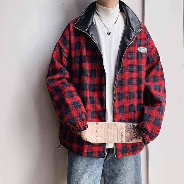 Kétoldalas férfi kabát klasszikus gallérral