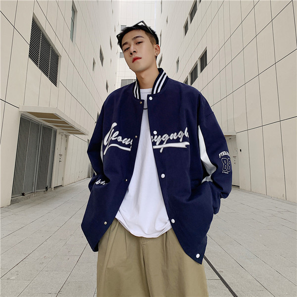 Férfi alkalmi kabát két színben felirattal