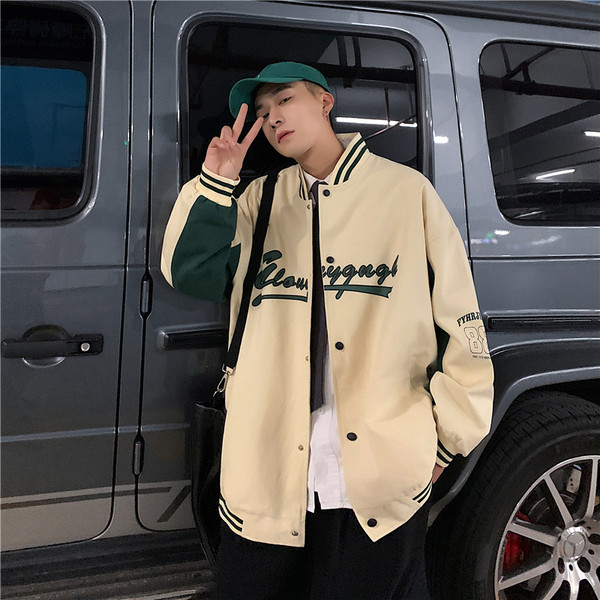 Férfi alkalmi kabát két színben felirattal