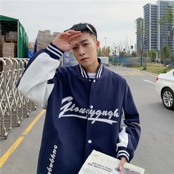 Férfi alkalmi kabát két színben felirattal