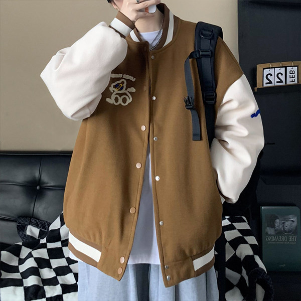 Muška zimska jakna na gumbe u tri boje