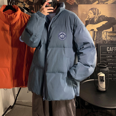 Kõrge krae ja embleemiga vabaaja meeste jope