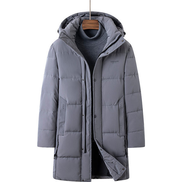 Hosszú férfi téli kabát gombokkal