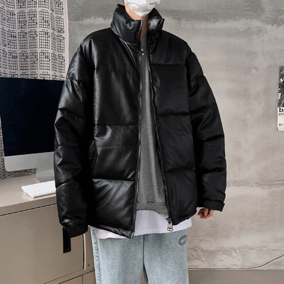 Alkalmi férfi téli kabát magas gallérral