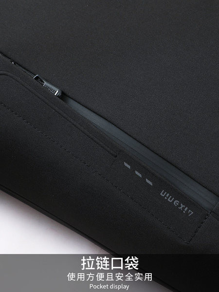 Ανδρικό χειμωνιάτικο μπουφάν με φερμουάρ και κουκούλα σε γκρι και μαύρο χρώμα