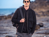 Új modell férfi dzseki fekete és bézs színű zsebekkel