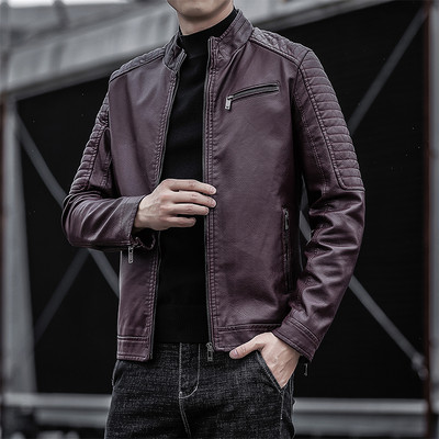 Új modell bőrdzseki cipzárral - férfiaknak