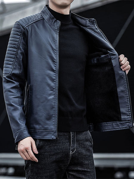 Új modell bőrdzseki cipzárral - férfiaknak