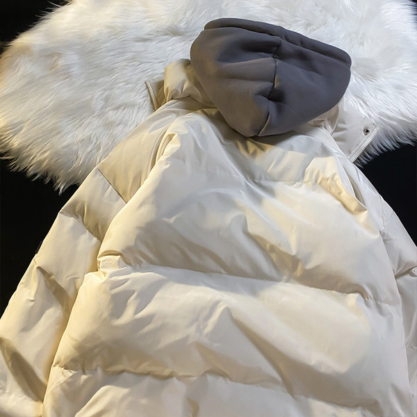 Férfi pamutkabát kapucnival, felirattal