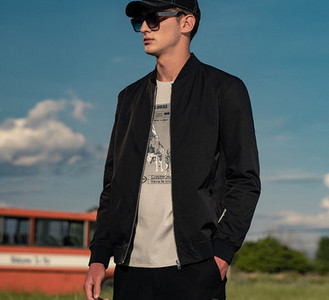 Stílusos férfi dzseki vékony modell cipzárral