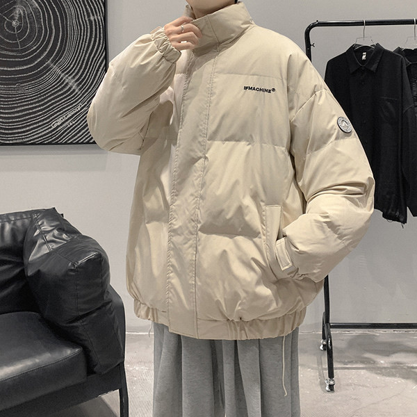 Téli férfi kabát greika felirattal és emblémával