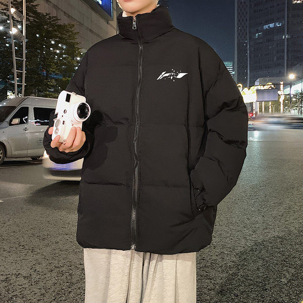 Χειμερινό ανδρικό μπουφάν με ψηλό γιακά και τσέπες