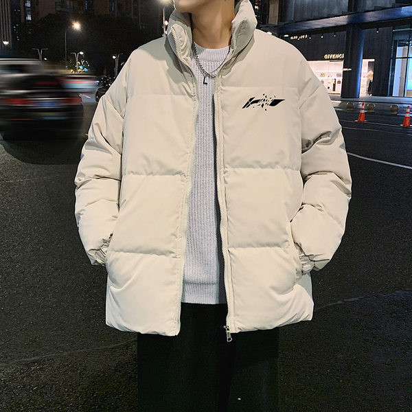 Χειμερινό ανδρικό μπουφάν με ψηλό γιακά και τσέπες