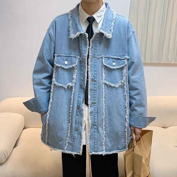 Modern férfi farmerdzseki gallérral - három színben