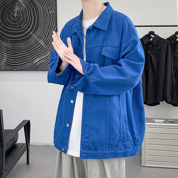 Casual ανδρικό τζιν μπουφάν φαρδύ μοντέλο με κουμπιά