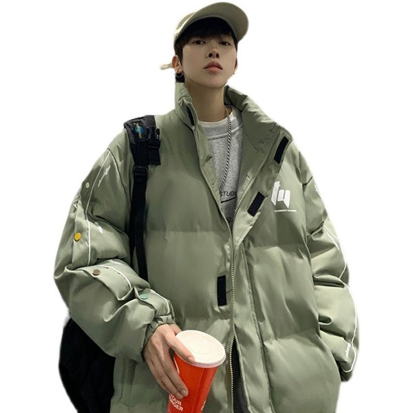 Široki model muške jakne na gumbe bez kapuljače