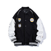 Ανδρικό μπουφάν με στάμπα και κουμπιά - διχρωμία