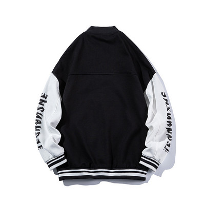 Ανδρικό μπουφάν με στάμπα και κουμπιά - διχρωμία