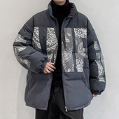 Férfi téli kabát cipzárral és magas gallérral - két színben